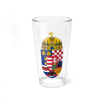 Coat of arms of the Lands of the Holy Hungarian Crown 1896-1915 (Austria) (Coat of Arms) Pint Glass 16oz 16oz - Go Mug Yourself