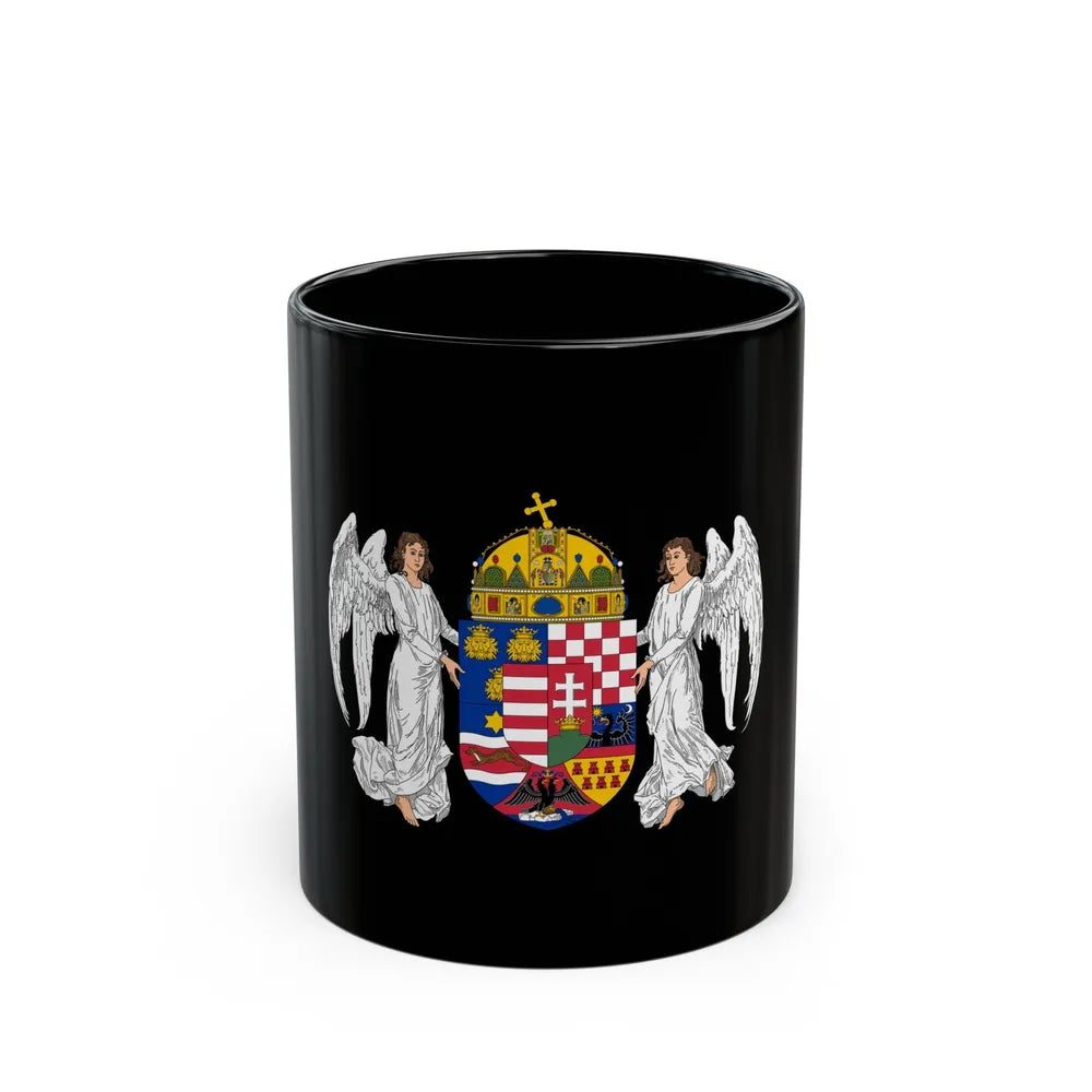 Coat of arms of the Lands of the Holy Hungarian Crown (1896-1915) - Black Coffee Mug-11oz-Go Mug Yourself