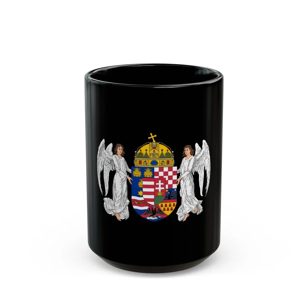 Coat of arms of the Lands of the Holy Hungarian Crown (1896-1915) - Black Coffee Mug-15oz-Go Mug Yourself