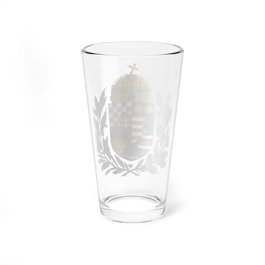 Coat of arms of the Lands of the Holy Hungarian Crown 1896-1915 oak and olive branches (Austria) (Coat of Arms) Pint Glass 16oz - Go Mug Yourself
