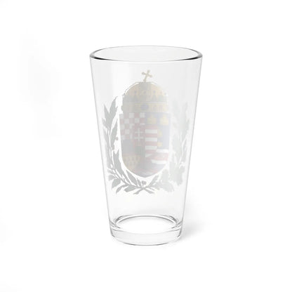 Coat of arms of the Lands of the Holy Hungarian Crown 1896-1915 oak and olive branches (Austria) (Coat of Arms) Pint Glass 16oz - Go Mug Yourself