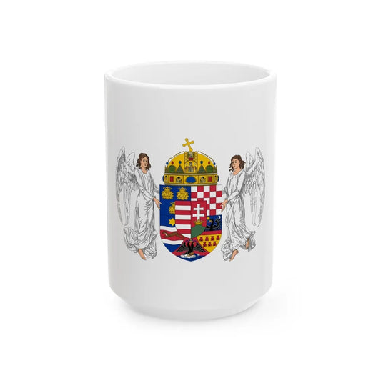 Coat of arms of the Lands of the Holy Hungarian Crown (1896-1915) - White Coffee Mug-15oz-Go Mug Yourself