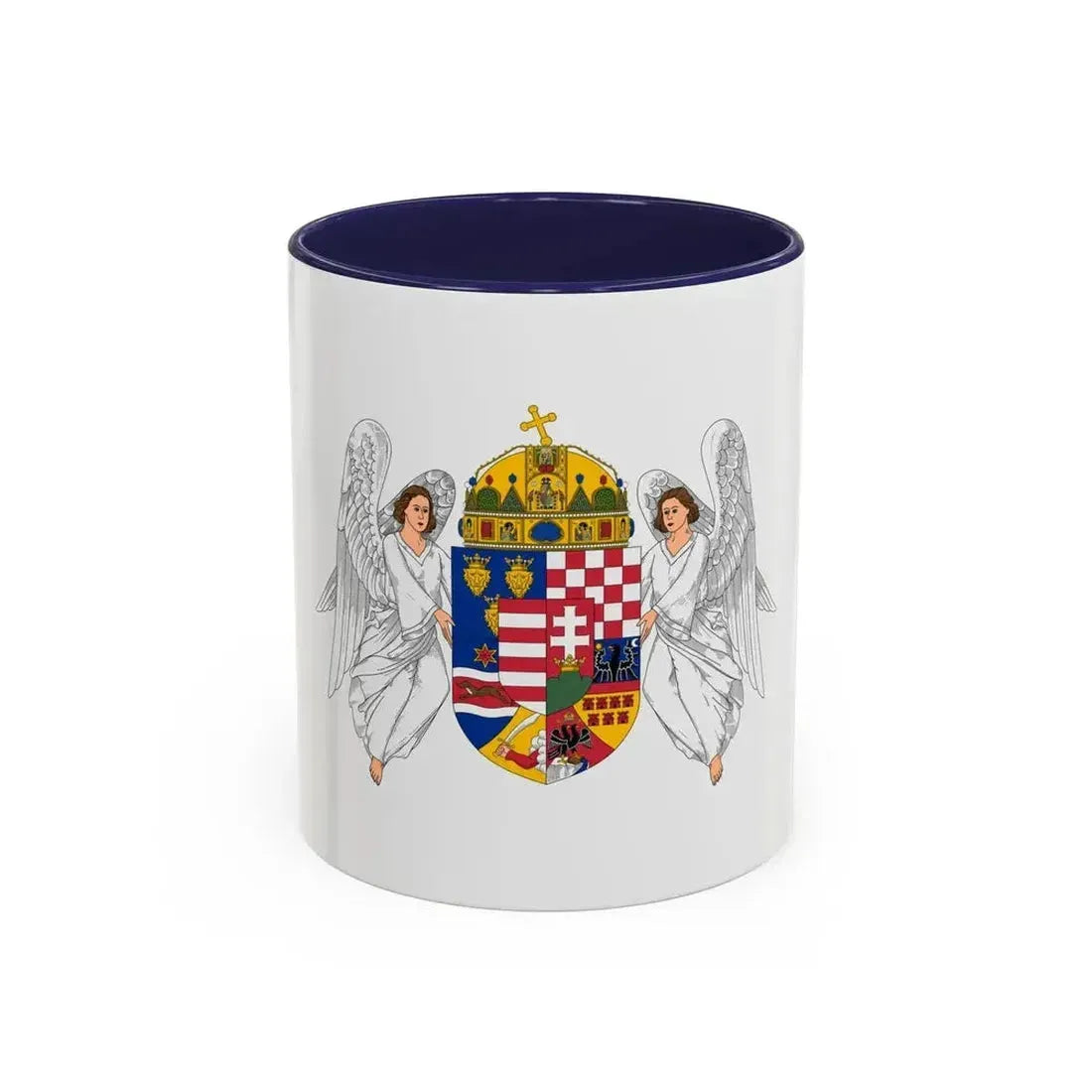 Coat of arms of the Lands of the Holy Hungarian Crown (1915-1918, 1919-1946) - Accent Coffee Mug 11oz Navy - Go Mug Yourself