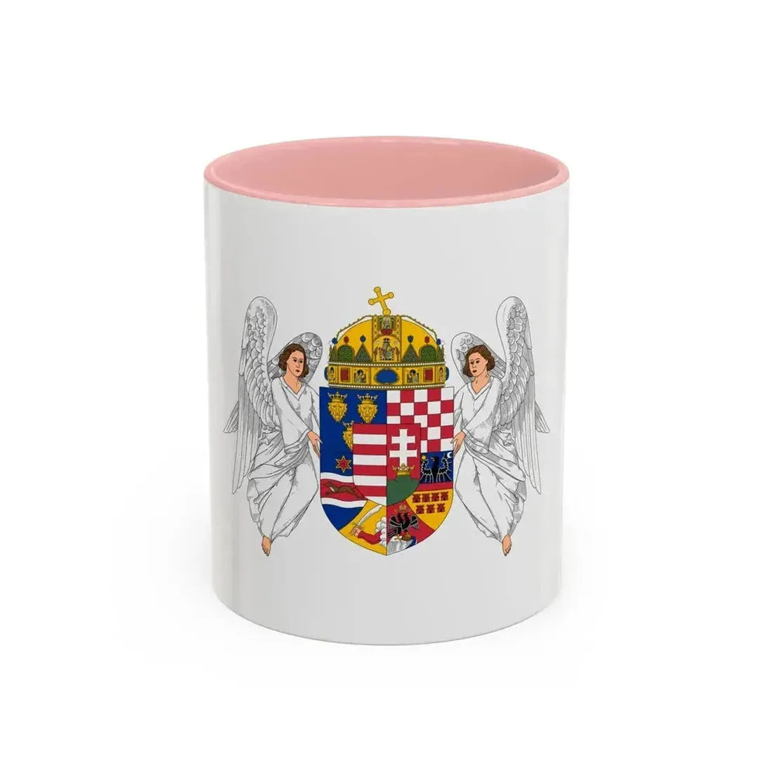 Coat of arms of the Lands of the Holy Hungarian Crown (1915-1918, 1919-1946) - Accent Coffee Mug 11oz Pink - Go Mug Yourself