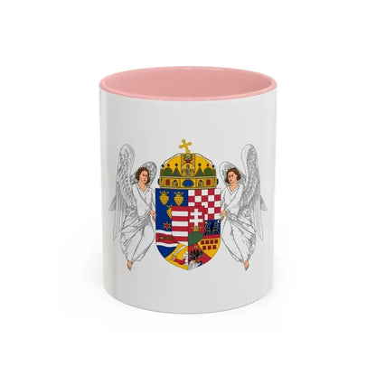 Coat of arms of the Lands of the Holy Hungarian Crown (1915-1918, 1919-1946) - Accent Coffee Mug 11oz Pink - Go Mug Yourself