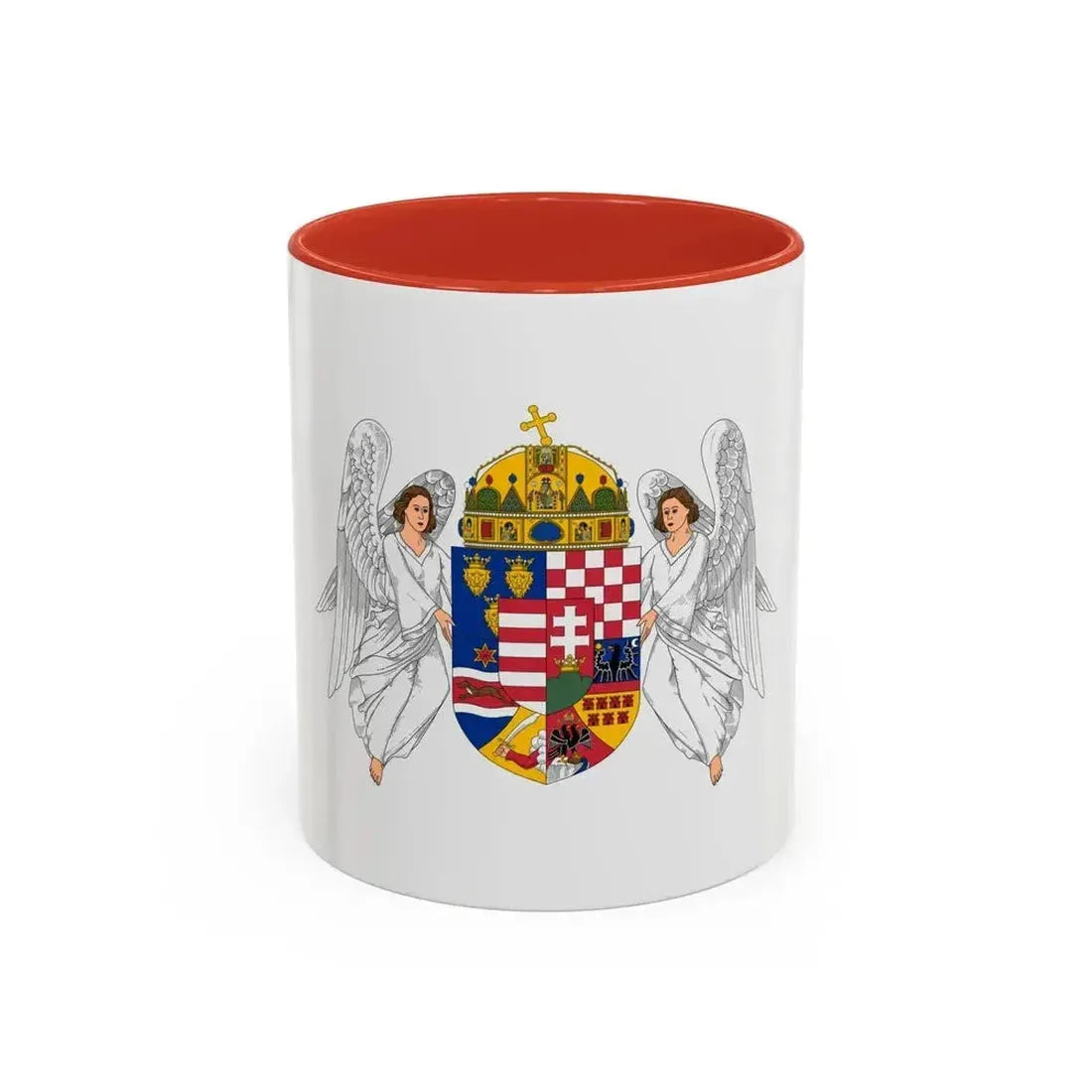 Coat of arms of the Lands of the Holy Hungarian Crown (1915-1918, 1919-1946) - Accent Coffee Mug 11oz Red - Go Mug Yourself