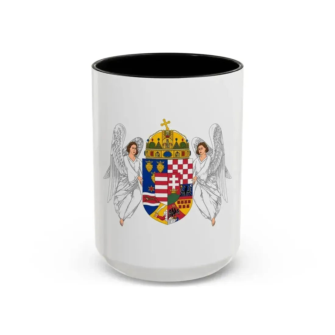 Coat of arms of the Lands of the Holy Hungarian Crown (1915-1918, 1919-1946) - Accent Coffee Mug 15oz Black - Go Mug Yourself