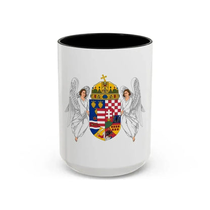 Coat of arms of the Lands of the Holy Hungarian Crown (1915-1918, 1919-1946) - Accent Coffee Mug 15oz Black - Go Mug Yourself