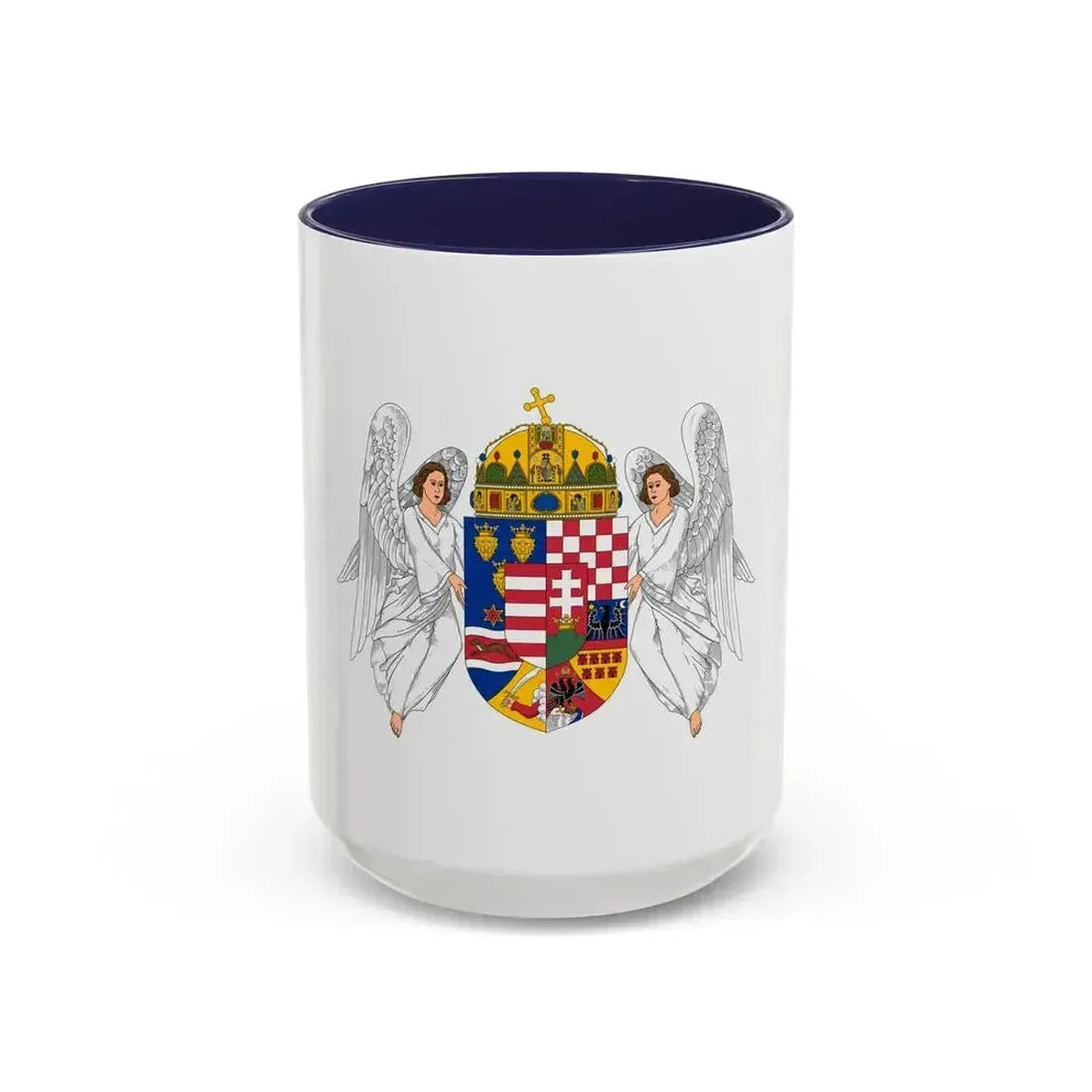 Coat of arms of the Lands of the Holy Hungarian Crown (1915-1918, 1919-1946) - Accent Coffee Mug 15oz Navy - Go Mug Yourself