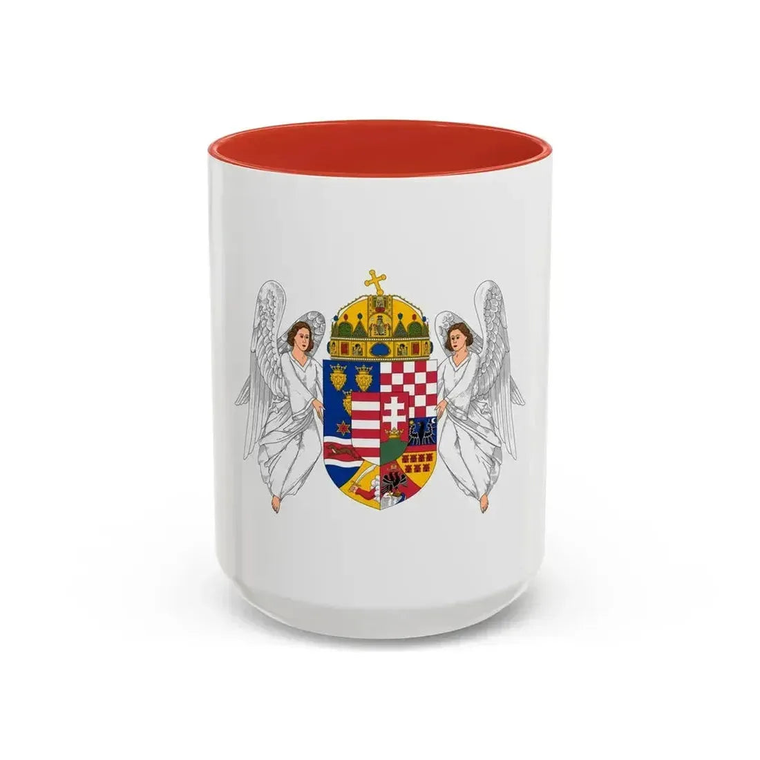 Coat of arms of the Lands of the Holy Hungarian Crown (1915-1918, 1919-1946) - Accent Coffee Mug 15oz Red - Go Mug Yourself