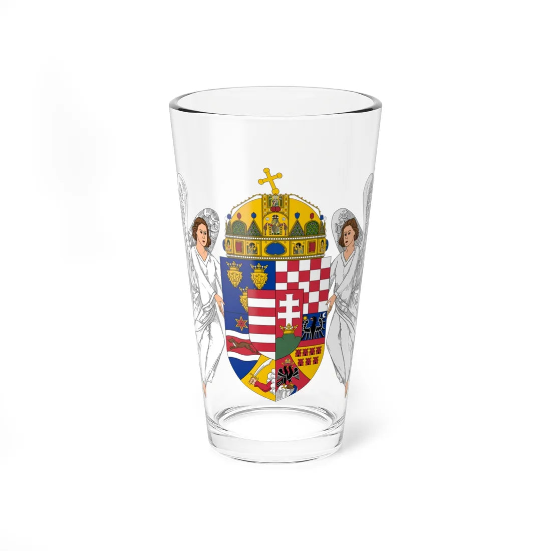 Coat of arms of the Lands of the Holy Hungarian Crown 1915-1918 1919-1946 angels (Austria) (Coat of Arms) Pint Glass 16oz 16oz - Go Mug Yourself