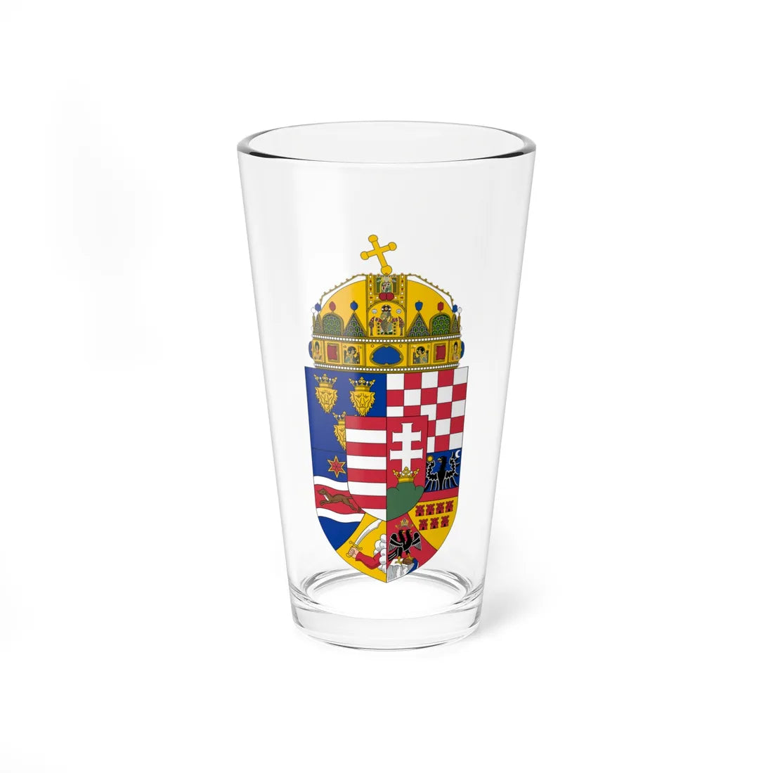 Coat of arms of the Lands of the Holy Hungarian Crown 1915-1918 1919-1946 (Austria) (Coat of Arms) Pint Glass 16oz 16oz - Go Mug Yourself