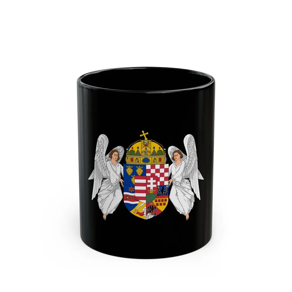 Coat of arms of the Lands of the Holy Hungarian Crown (1915-1918, 1919-1946) - Black Coffee Mug-11oz-Go Mug Yourself