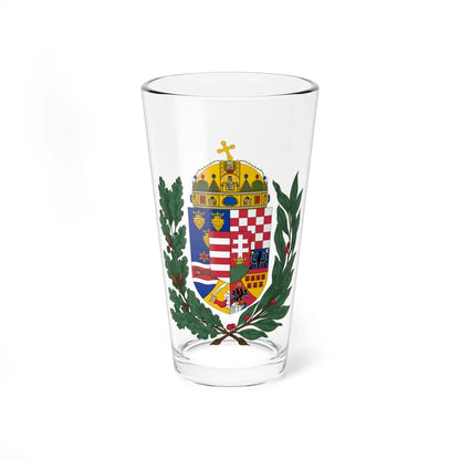 Coat of arms of the Lands of the Holy Hungarian Crown 1915-1918 1919-1946 oak and olive branches (Austria) (Coat of Arms) Pint Glass 16oz 16oz - Go Mug Yourself