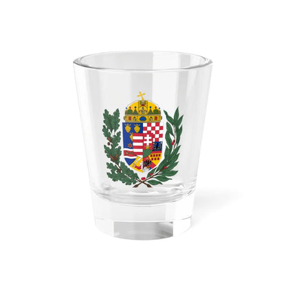 Coat of arms of the Lands of the Holy Hungarian Crown 1915-1918 1919-1946 oak and olive branches (Austria) (Coat of Arms) Shot Glass 1.5oz 1.5oz - Go Mug Yourself