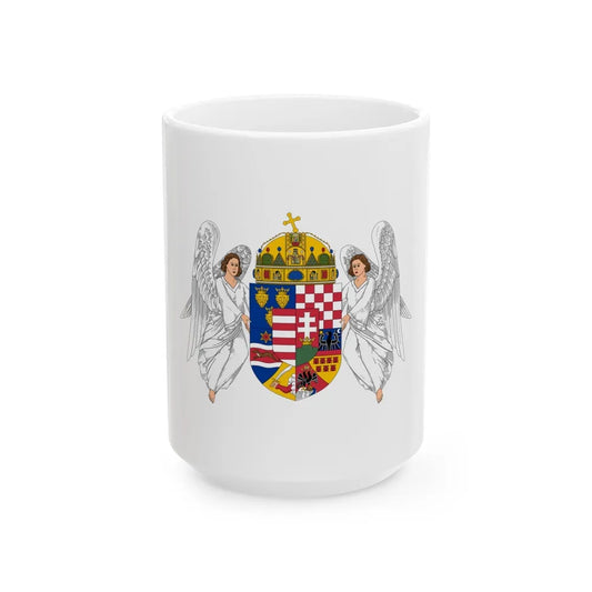 Coat of arms of the Lands of the Holy Hungarian Crown (1915-1918, 1919-1946) - White Coffee Mug-15oz-Go Mug Yourself