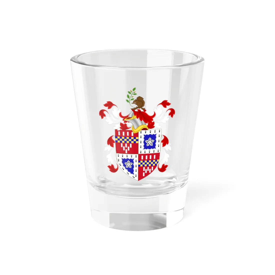 Coat of Arms of the Lee Family (United States) (Coat of Arms) Shot Glass 1.5oz 1.5oz - Go Mug Yourself