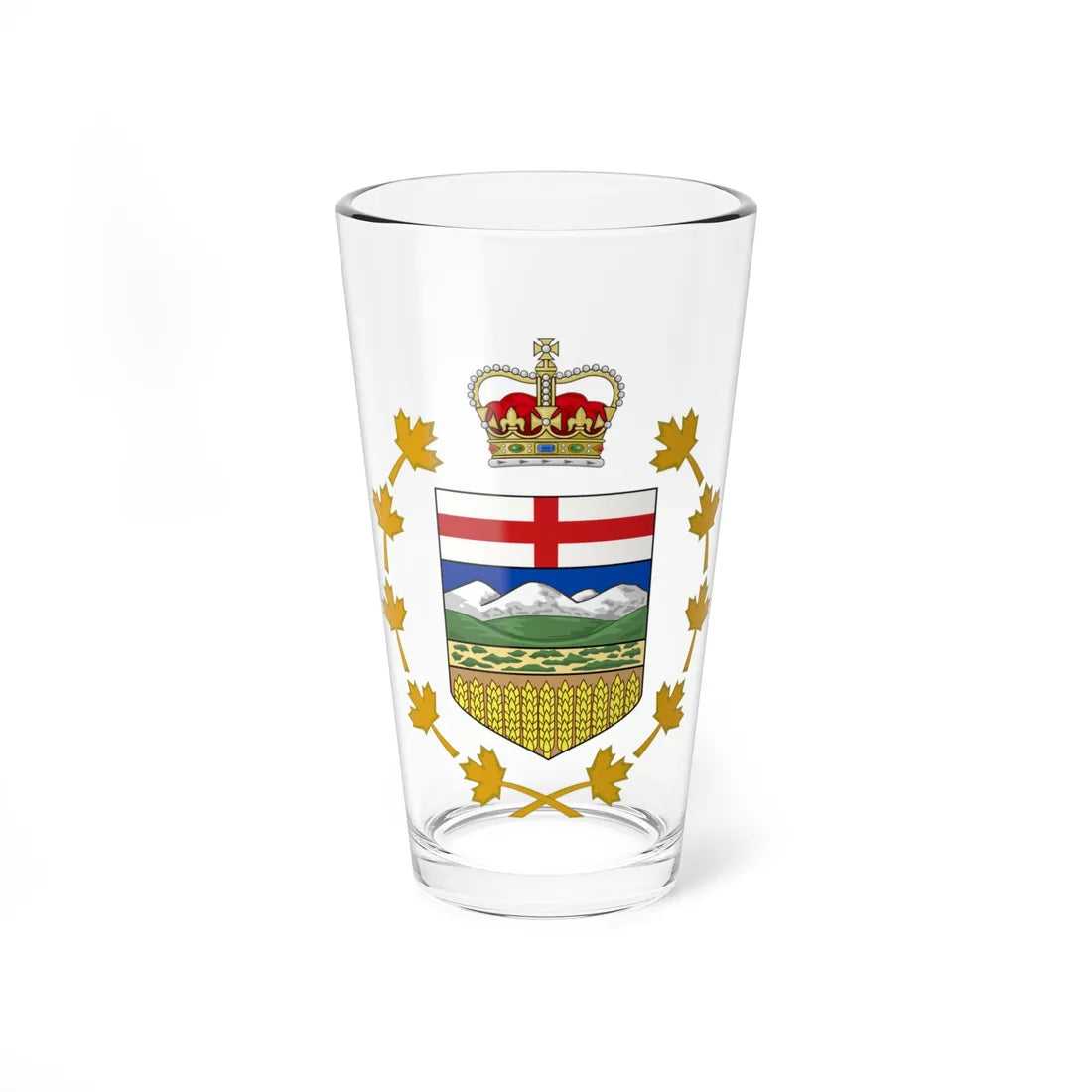 Coat of arms of the Lieutenant-Governor of Alberta (Canada) (Coat of Arms) Pint Glass 16oz 16oz - Go Mug Yourself