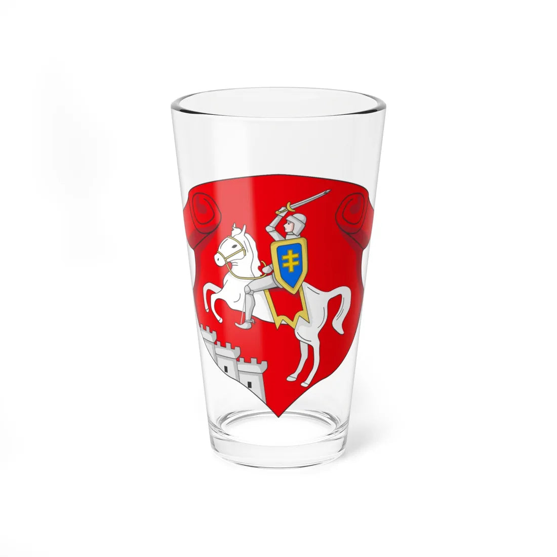 Coat of arms of the Lithuanian Provisional Governing Commission (Lithuania) (Coat of Arms) Pint Glass 16oz 16oz - Go Mug Yourself