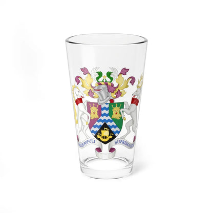 Coat of arms of the London Borough of Lewisham (England) (Coat of Arms) Pint Glass 16oz 16oz - Go Mug Yourself