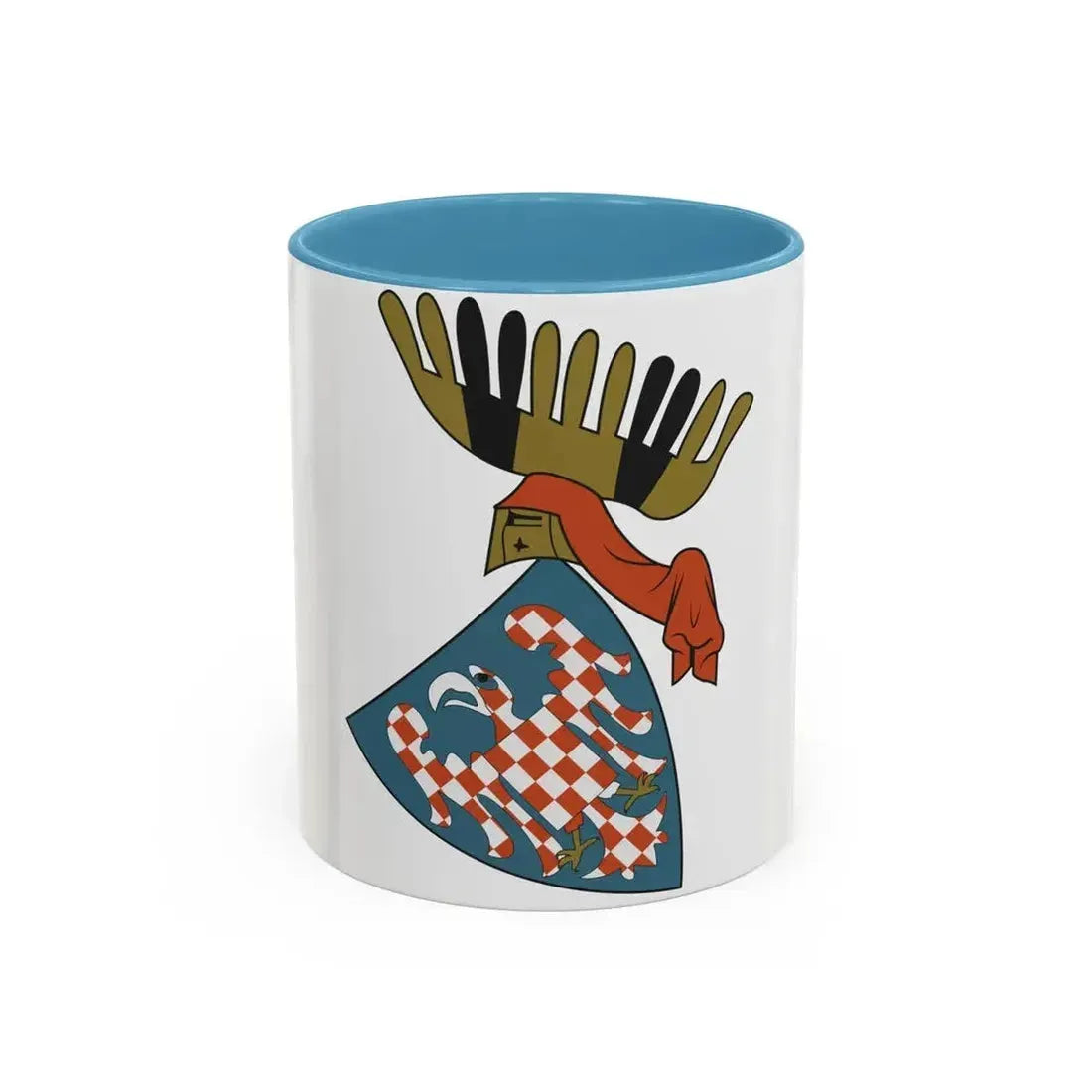 Coat of arms of the Margraviate of Moravia (Wenceslaus II) - Accent Coffee Mug 11oz Light Blue - Go Mug Yourself