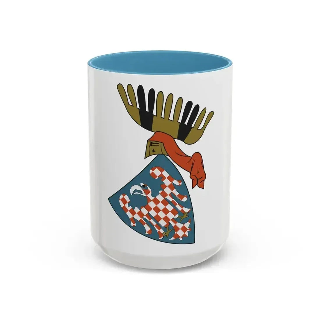 Coat of arms of the Margraviate of Moravia (Wenceslaus II) - Accent Coffee Mug 15oz Light Blue - Go Mug Yourself
