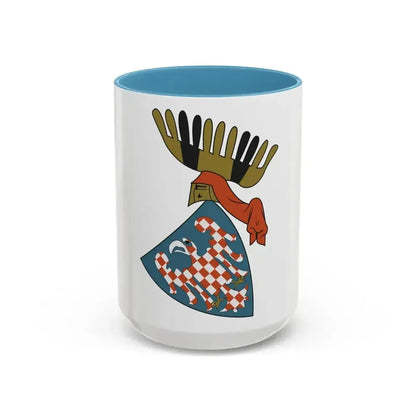 Coat of arms of the Margraviate of Moravia (Wenceslaus II) - Accent Coffee Mug 15oz Light Blue - Go Mug Yourself