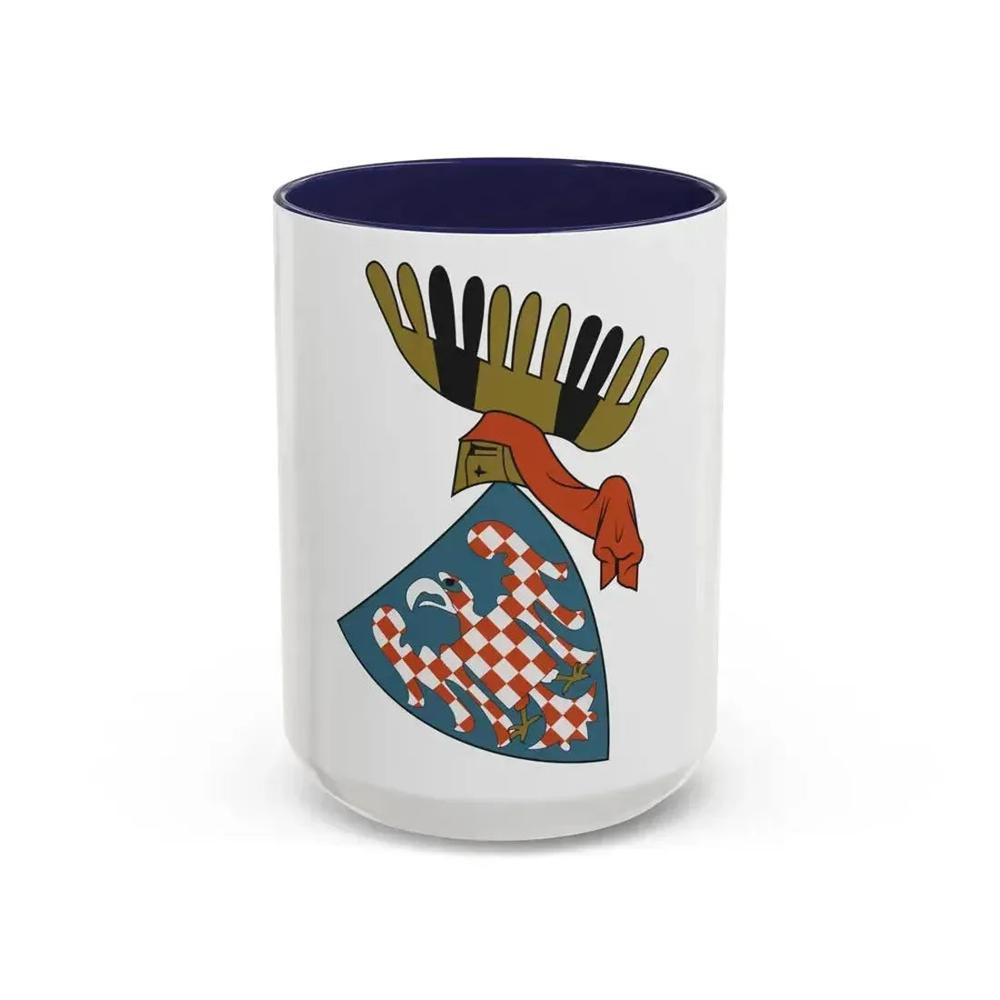 Coat of arms of the Margraviate of Moravia (Wenceslaus II) - Accent Coffee Mug 15oz Navy - Go Mug Yourself
