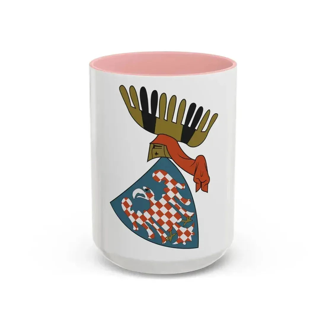 Coat of arms of the Margraviate of Moravia (Wenceslaus II) - Accent Coffee Mug 15oz Pink - Go Mug Yourself