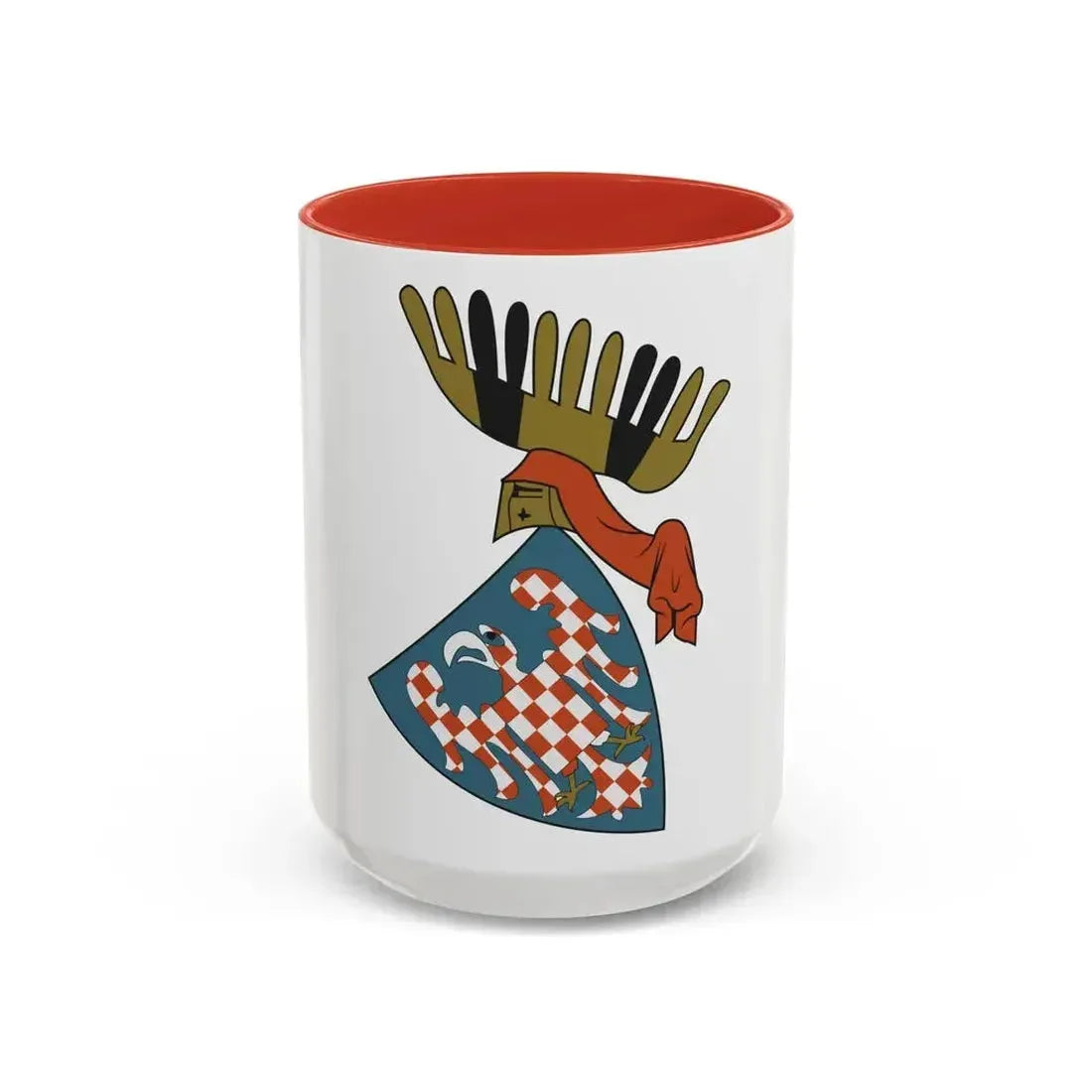 Coat of arms of the Margraviate of Moravia (Wenceslaus II) - Accent Coffee Mug 15oz Red - Go Mug Yourself