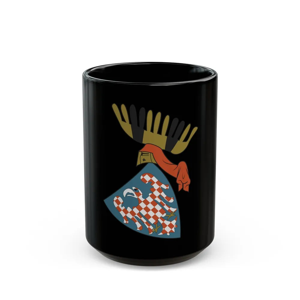 Coat of arms of the Margraviate of Moravia (Wenceslaus II) - Black Coffee Mug-15oz-Go Mug Yourself