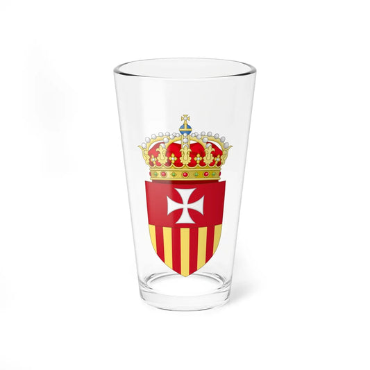 Coat of Arms of the Mercedarians Heraldry of the Former Crown of Aragon Territories (Spain) (Coat of Arms) Pint Glass 16oz 16oz - Go Mug Yourself