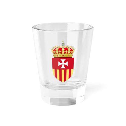 Coat of Arms of the Mercedarians Heraldry of the Former Crown of Aragon Territories (Spain) (Coat of Arms) Shot Glass 1.5oz 1.5oz - Go Mug Yourself