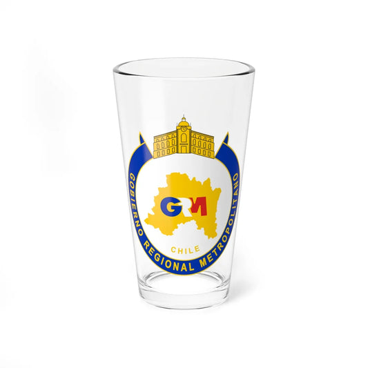 Coat of arms of the Metropolitan Region Government Chile (Chile) (Coat of Arms) Pint Glass 16oz 16oz - Go Mug Yourself