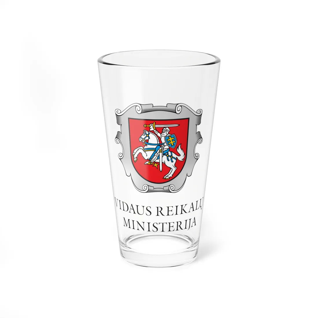 Coat of arms of the Ministry of the Interior of Lithuania (Lithuania) (Coat of Arms) Pint Glass 16oz 16oz - Go Mug Yourself
