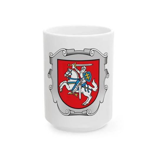 Coat of arms of the Ministry of the Interior of Lithuania - White Coffee Mug 15oz - Go Mug Yourself