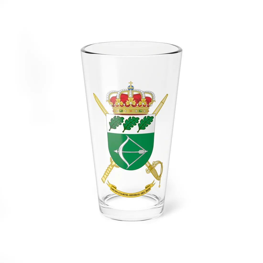 Coat of Arms of the MOE Headquarters Group (Spain) (Coat of Arms) Pint Glass 16oz 16oz - Go Mug Yourself