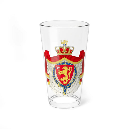 Coat of Arms of the Monarch of Norway Member of Garter Variant (United Kingdom) (Coat of Arms) Pint Glass 16oz 16oz - Go Mug Yourself