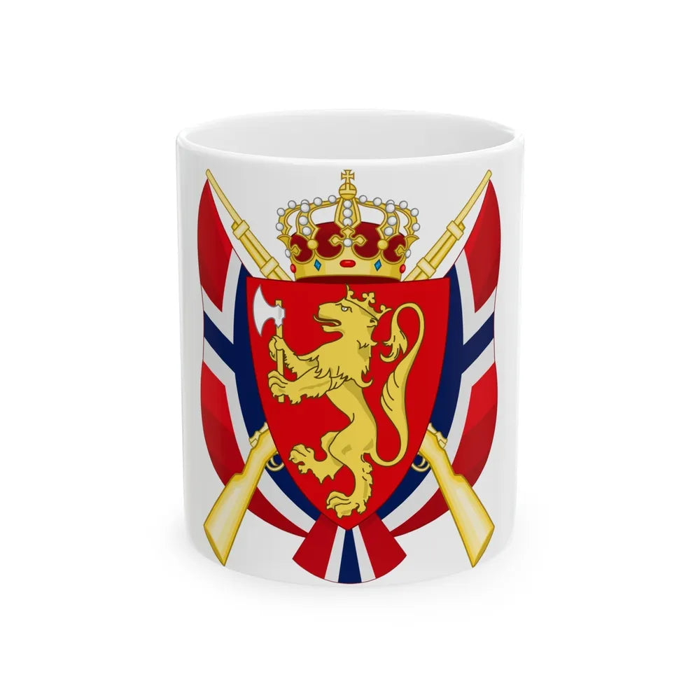 Coat of arms of the National Rifle Association of Norway - White Coffee Mug-11oz-Go Mug Yourself