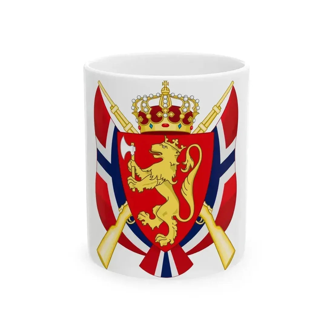 Coat of arms of the National Rifle Association of Norway - White Coffee Mug 11oz - Go Mug Yourself