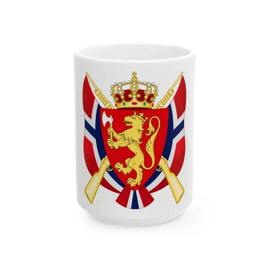 Coat of arms of the National Rifle Association of Norway - White Coffee Mug 15oz - Go Mug Yourself