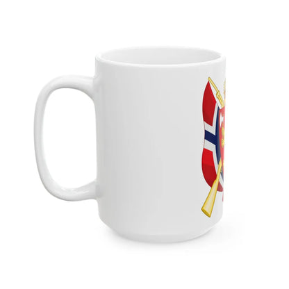 Coat of arms of the National Rifle Association of Norway - White Coffee Mug-Go Mug Yourself