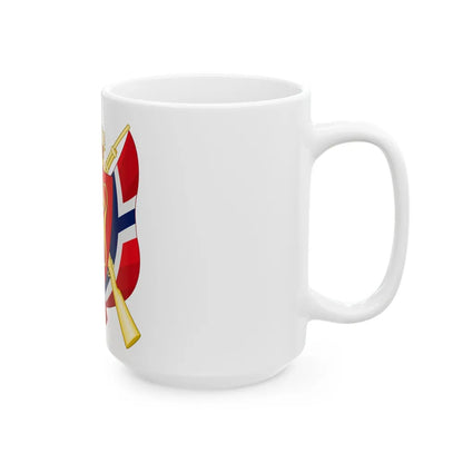 Coat of arms of the National Rifle Association of Norway - White Coffee Mug-Go Mug Yourself