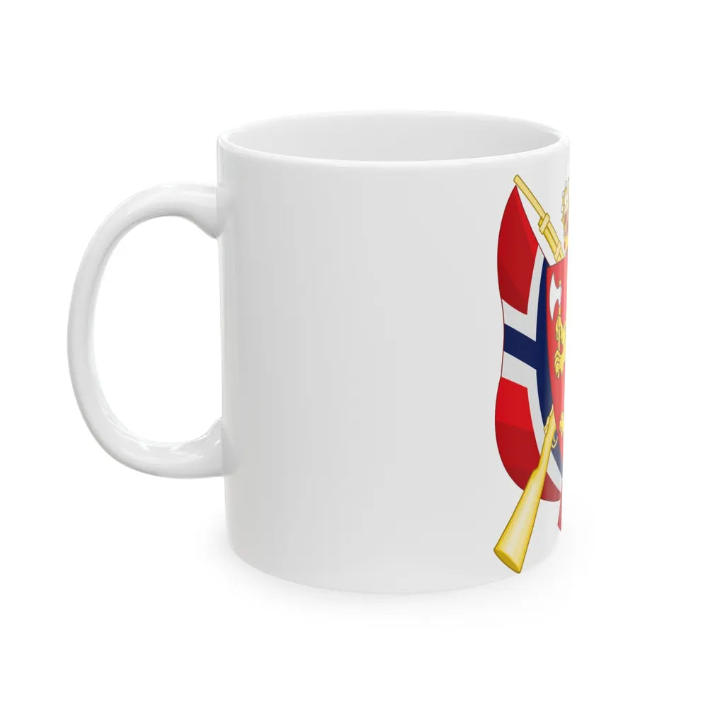 Coat of arms of the National Rifle Association of Norway - White Coffee Mug-Go Mug Yourself