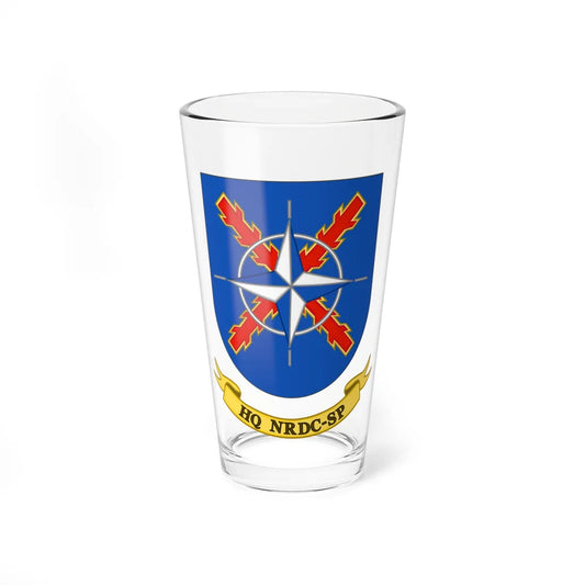 Coat of Arms of the NATO Rapid Deployable Corps-Spain Headquaters (Spain) (Coat of Arms) Pint Glass 16oz 16oz - Go Mug Yourself