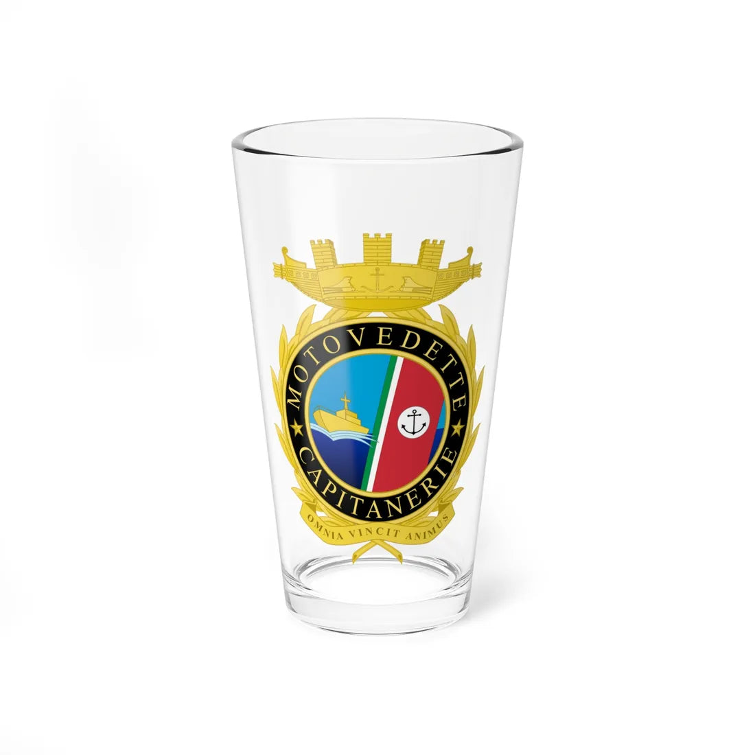 Coat of arms of the Naval Service of the Italian Coast Guard (Italy) (Coat of Arms) Pint Glass 16oz 16oz - Go Mug Yourself