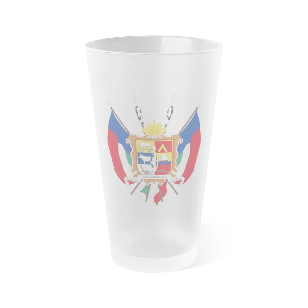 Coat of arms of the Nieuwe Republiek - Frosted Pint Glass 16oz-Go Mug Yourself