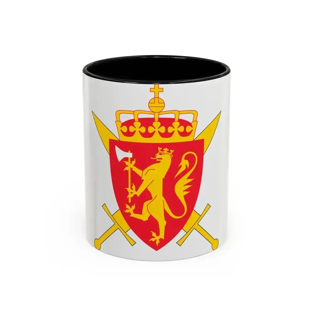 Coat of arms of the Norwegian Armed Forces - Accent Coffee Mug 11oz Black - Go Mug Yourself