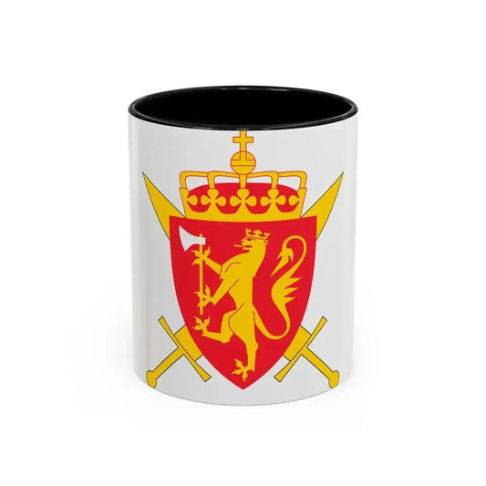 Coat of arms of the Norwegian Armed Forces - Accent Coffee Mug 11oz Black - Go Mug Yourself