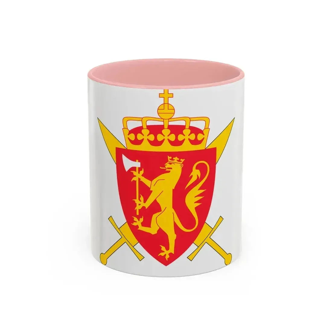 Coat of arms of the Norwegian Armed Forces - Accent Coffee Mug 11oz Pink - Go Mug Yourself
